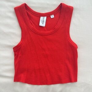 Red / orange cropped tank top